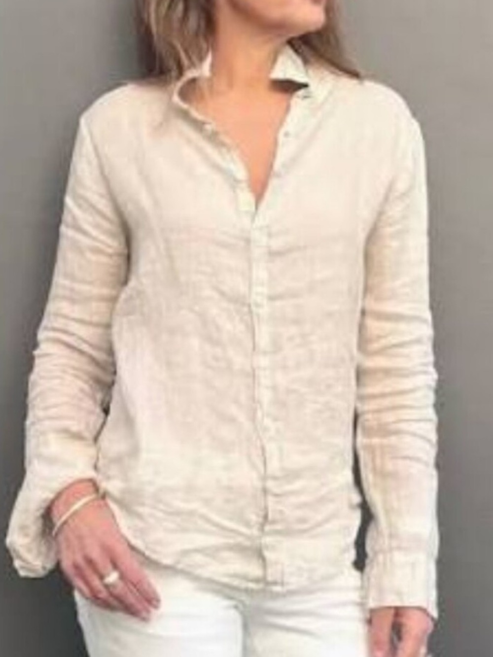CP SHADES LINEN ROMY SHIRT in Natural. Women’s Small